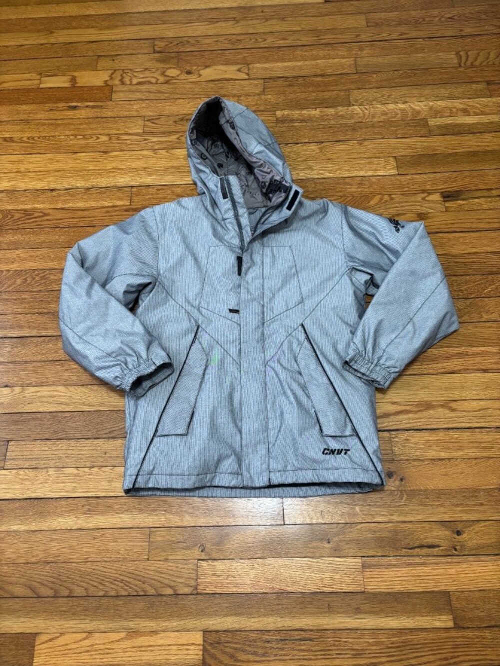 Columbia Convert Boys Snowboard Jacket Youth Sz 14/16 Gray Insulated Hooded Zip